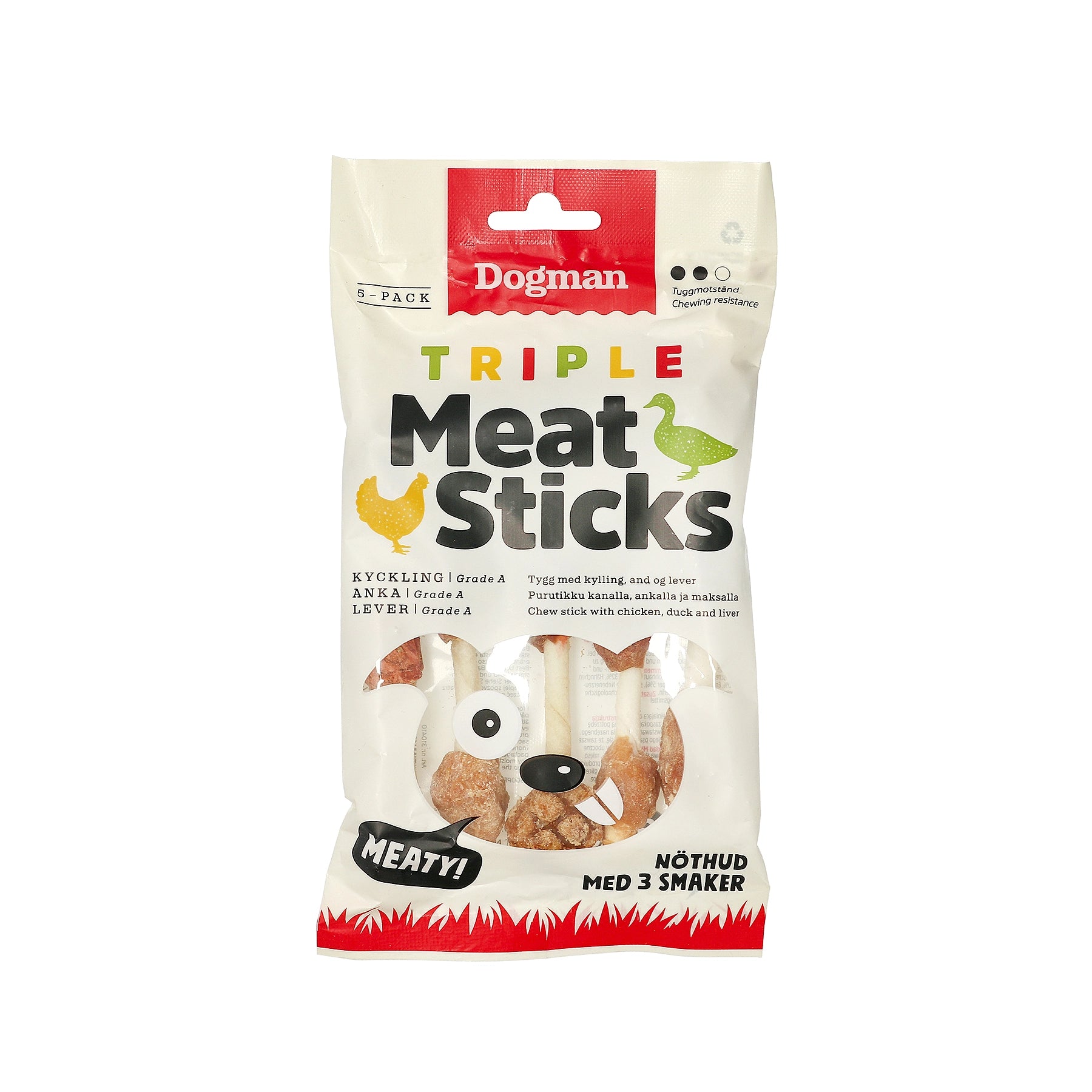 - Pet tear stain cleaning wipesDogman Triple meat sticks