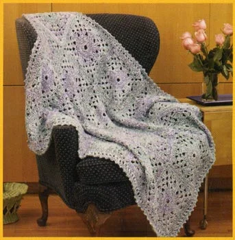 - Parrot climbing and standing wooden frameLacey Blues Throw Pattern (Crochet)