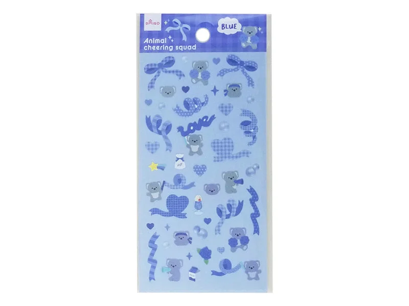 - Dog disposable foam shower gelSticker Sheet Animal Cheering Squad Blue