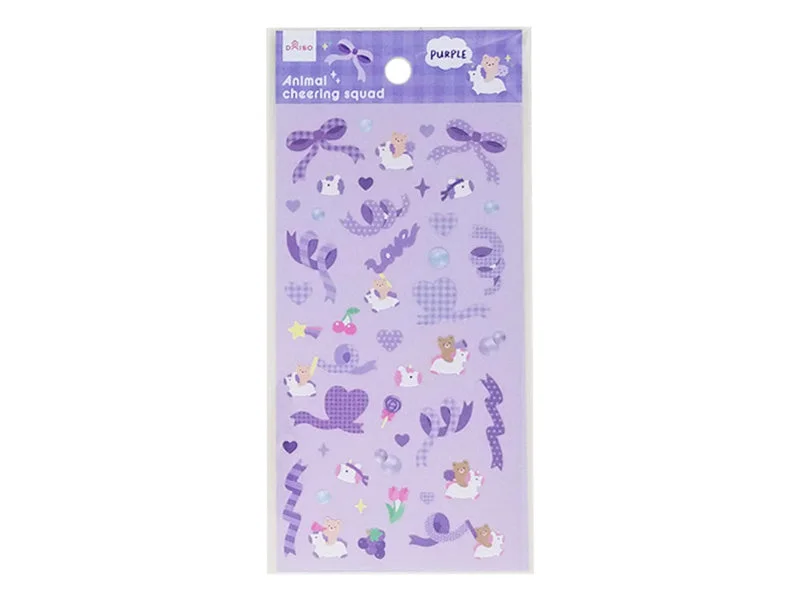- Natural latex pet mattressSticker Sheet Animal Cheering Squad Purple