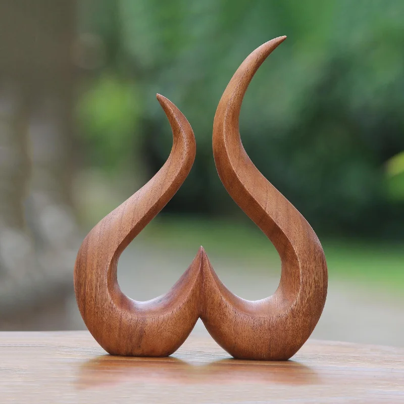 - Cat stress soothing sprayGrowing Heart Hand-Carved Suar Wood Abstract Growing Heart Sculpture