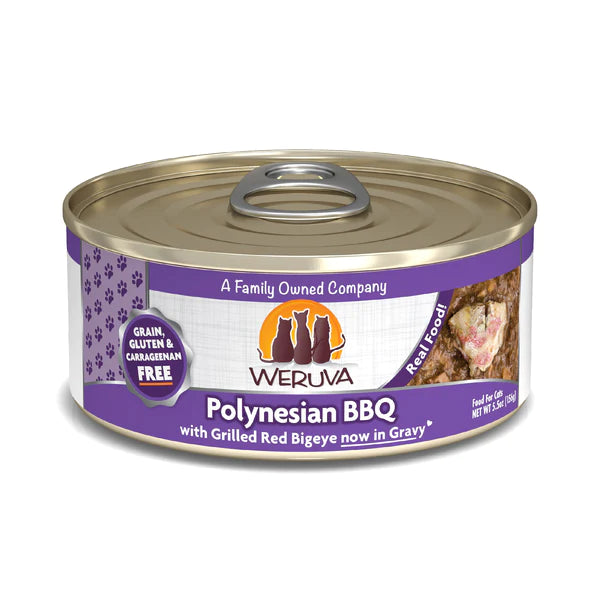    - Chicken flavor cat food  Weruva Cat Polynesian BBQ