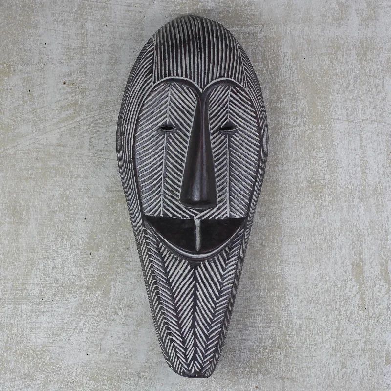 - Organic cotton dog bibsHappy Woman Hand-Carved Smiling Woman Sese Wood African Wall Mask