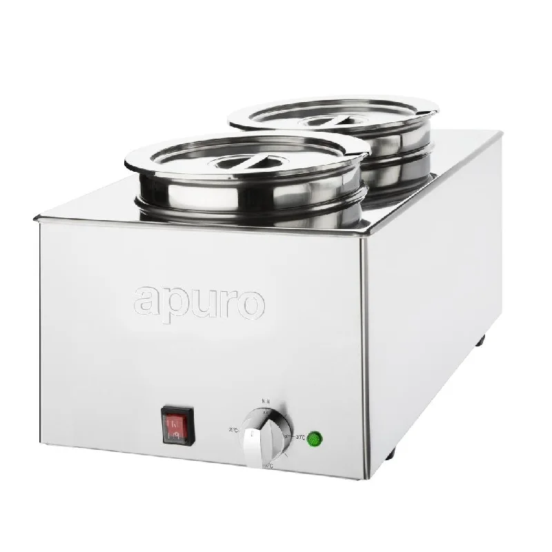 - Rabbit grass rack to prevent waste food boxApuro Bain-Marie with Round Pots 2x 5.2Ltr