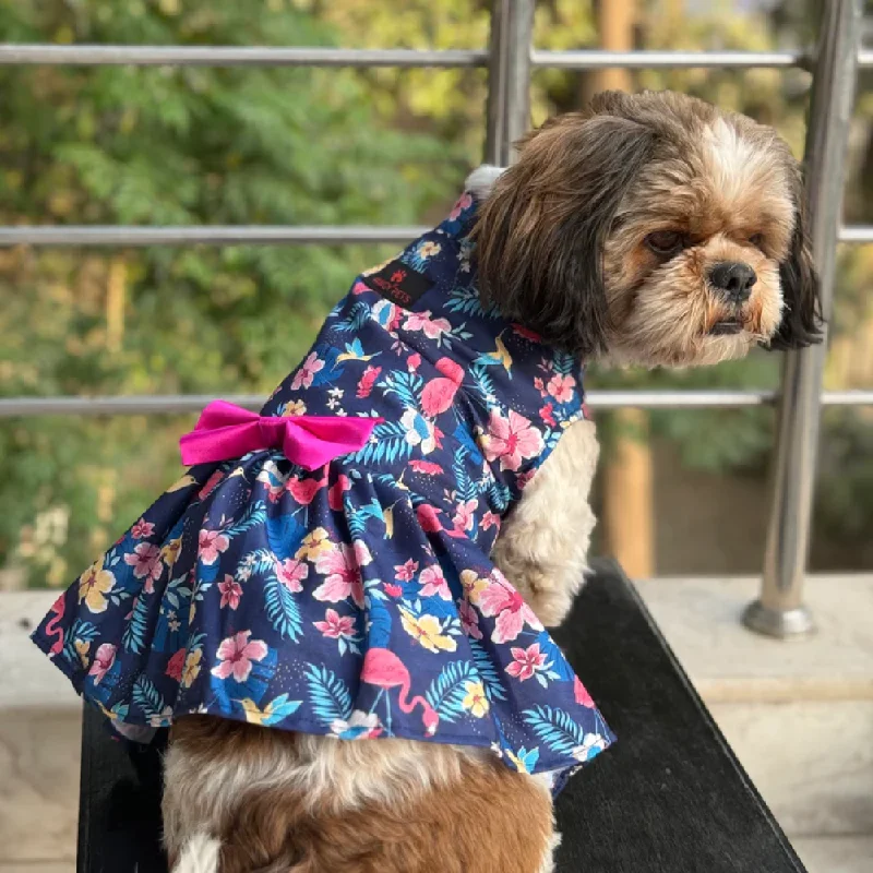- Dog heart rate monitoring collarPawgypets Hawaiian Flamingo Dress for Dogs (Navy Blue)