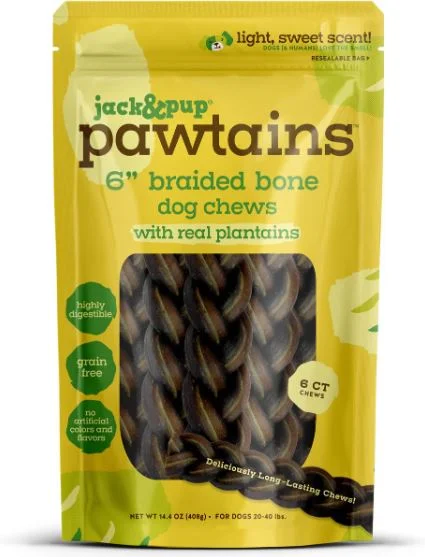 - Car dog seat beltJack&Pup Pawtains 6" Braided Bone Dog Chews