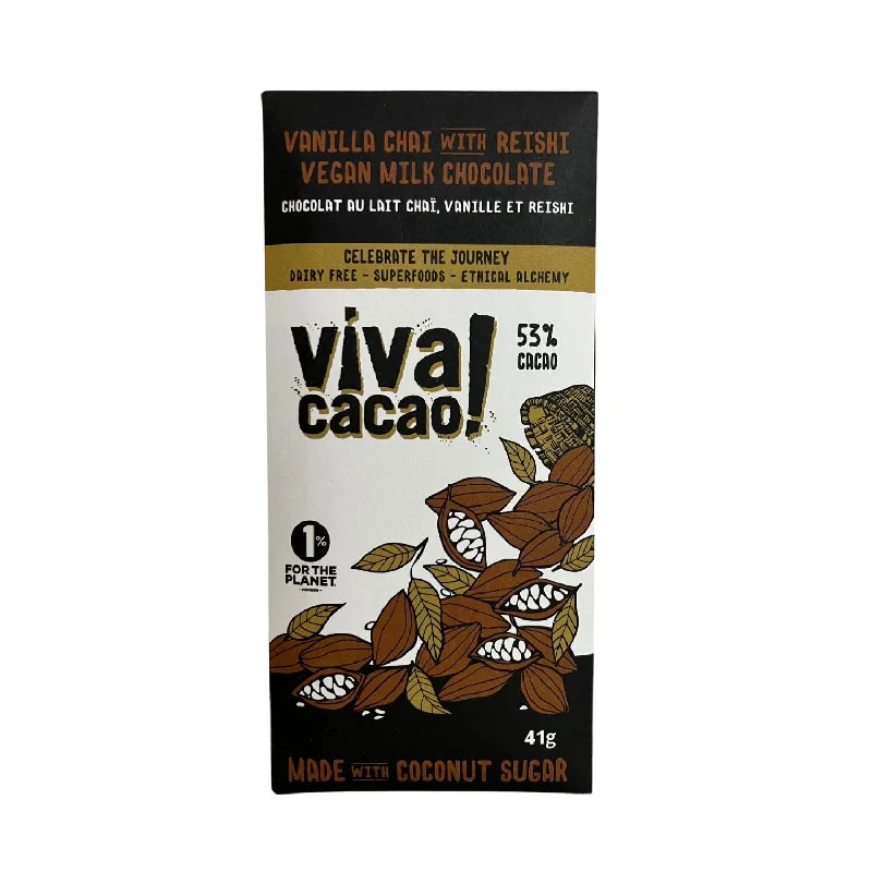 - Foldable and portable cat bagViva Cacao Vanilla Chai with Reishi Vegan Milk Chocolate Bar - 41g