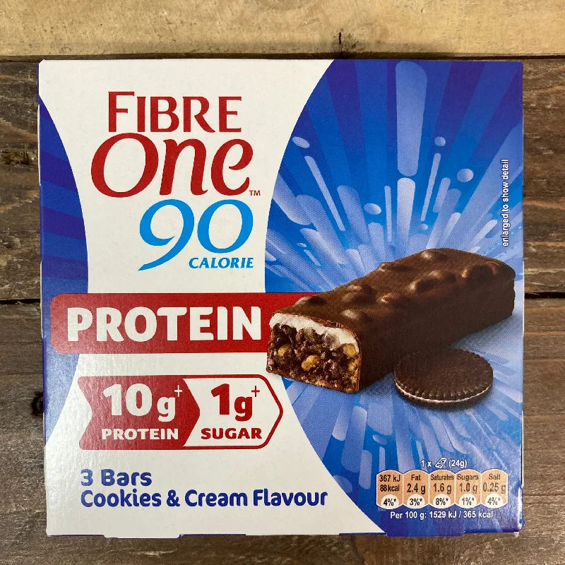  -Splash-proof food bowl AND Anti-choking slow food bowl12x Fibre One Protein Cookies & Cream Bars (4 Packs of 3x24g)