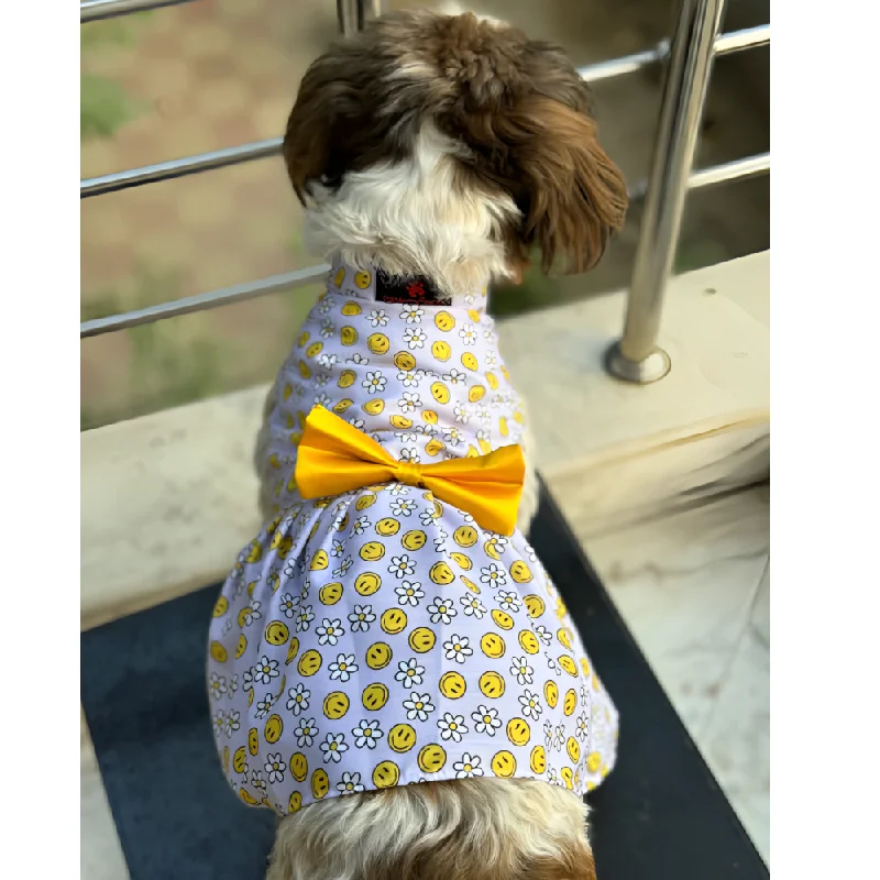 Pet ProductsPawgypets Smiley O Clock Dress for Dogs (Lavender)