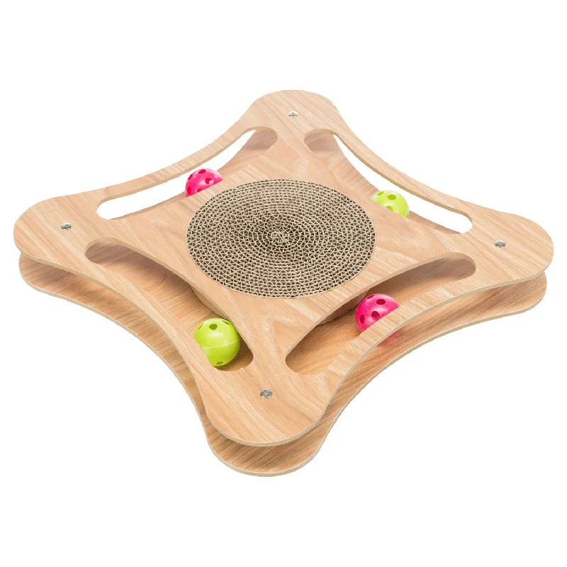 Pet ProductsScratching Cardboard with Toys Wooden 35 × 4 × 35 cm