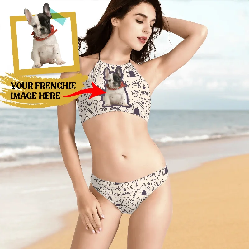 ---Custom Womens Bikini Sets Swimsuit with French Bulldog image