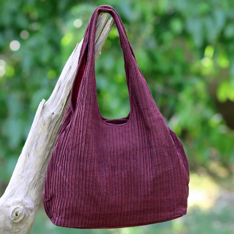 - Pregnant cat delivery room warming boxThai Texture in Wine 100% Cotton Textured Shoulder Bag in Wine from Thailand