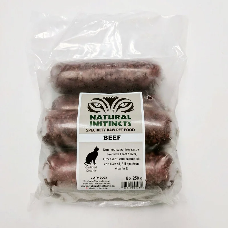    - Fish-based cat food  Natural Instincts Cat Beef
