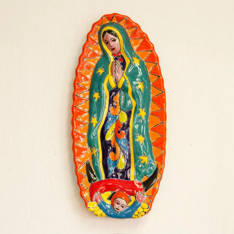 - Natural latex pet mattressTalavera Guadalupe in Orange Talavera-Style Ceramic Wall Sculpture of the Virgin Mary