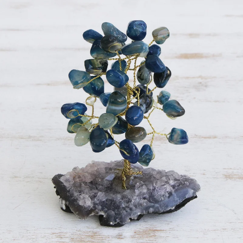 - Elderly dog ​​joint care mattressCool Calm Blue Agate Gemstone Tree with an Amethyst Base from Brazil
