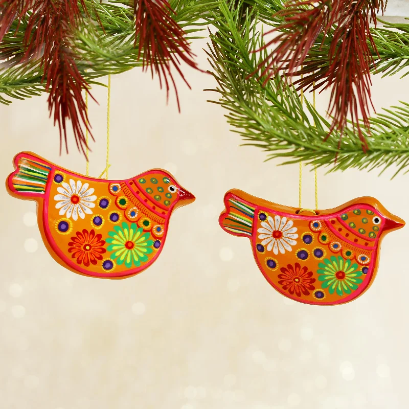 - Car dog seat beltMarigold Dove 2 Yellow Floral Ceramic Peace Dove Ornaments Crafted by Hand