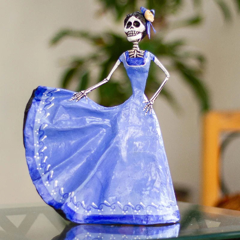 - Remote interactive pet feederDancing Catrina in Blue Dancing Catrina Handmade Papier Mache Statuette