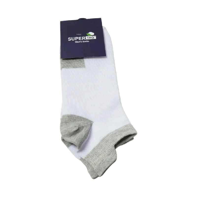 - Dog anti-slip matSUPER TAG SOCKS ANKLE WHT/GRY PLAIN 1PC HZ