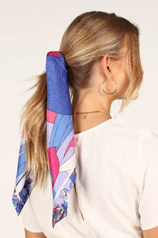 - Foldable and portable cat bagBambina Hair Scarf - Blue Multi