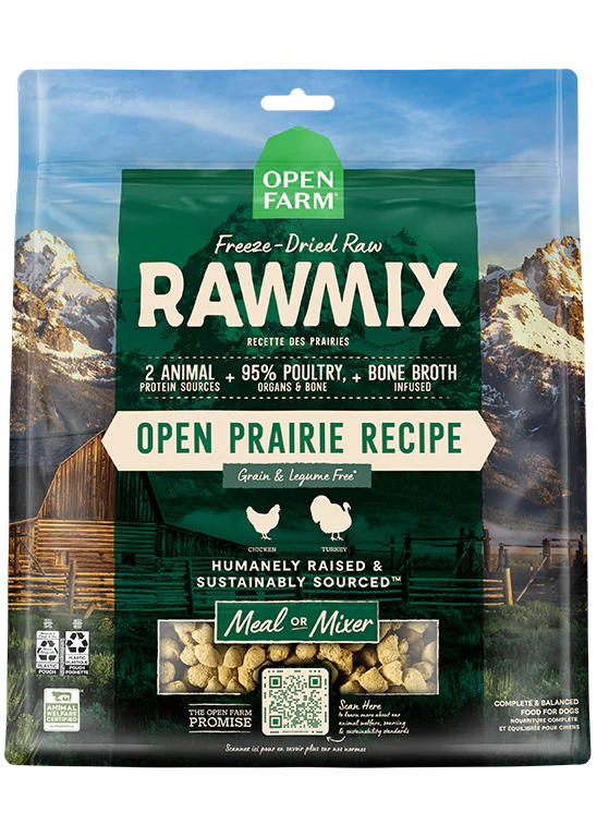  -Chicken-flavored dog foodOpen Farm - Open Prairie Freeze Dried Morsels Dog Food