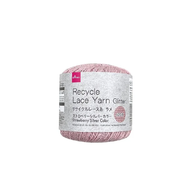 - Cat anti-jump window safety netRecycle Lace Yarn No. 20 Thick Glitter Strawberry Silver Color