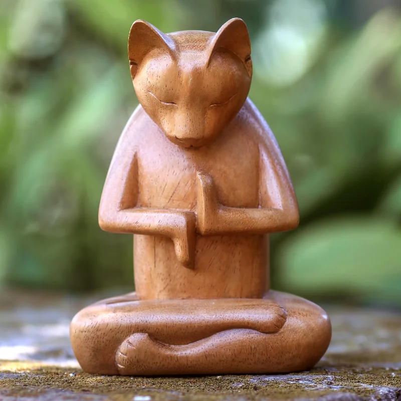 - Pet electric nail grinder silent modelFull Lotus Cat Wood sculpture