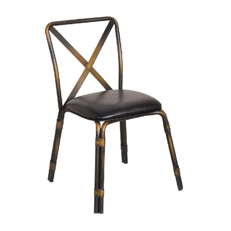 - Rabbit grass rack to prevent waste food boxBolero Antique Copper Steel Chairs with Black PU Seat (Pack of 4)