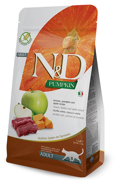    - Cat food for coat health  Farmina N&D Cat Pumpkin Venison