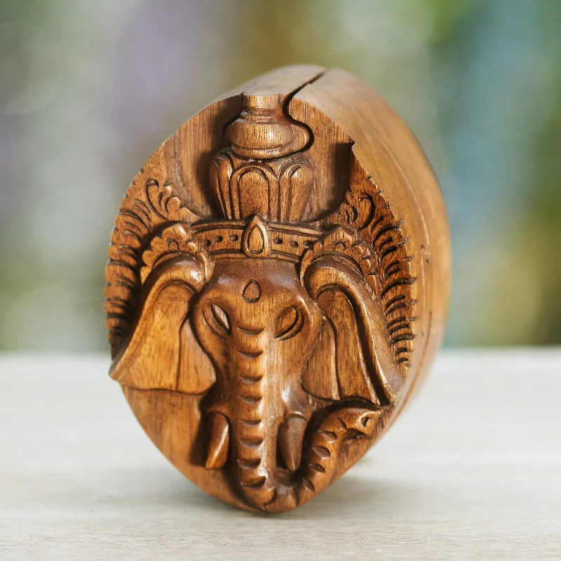 - Rabbit grass rack to prevent waste food boxAuspicious Ganesha Hand Carved Balinese Wood Puzzle Box - Rabbit grass rack to prevent waste food boxAuspicious Ganesha Hand Carved Balinese Wood Puzzle Box