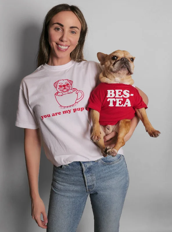 Pet easy-to-wear and take-off design clothesPup Of Tea T-Shirt Set