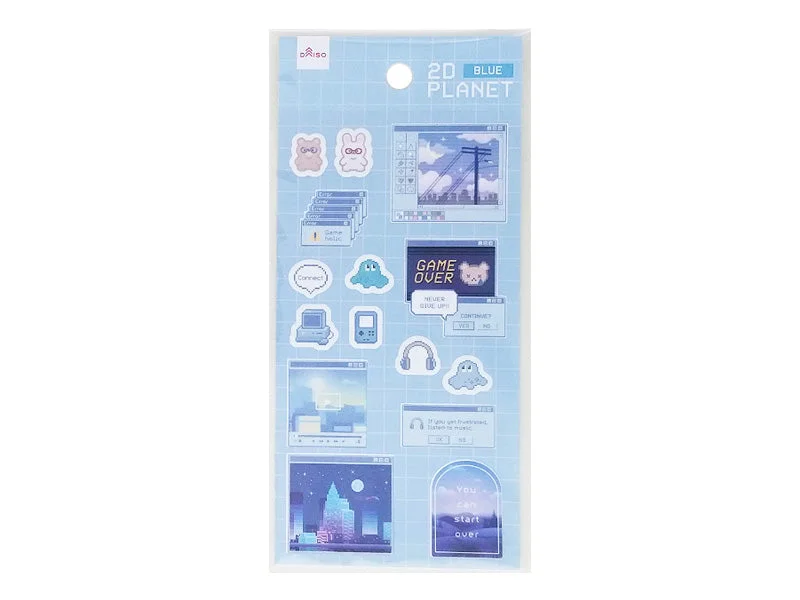 - Automatic temperature adjustment cat bedSticker Sheet 2D Planet Blue