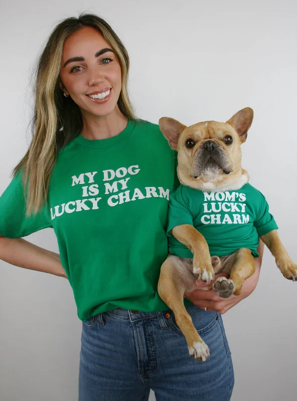 Pet night clothes with LED lightsMom's Lucky Charm Matching T-Shirt Set
