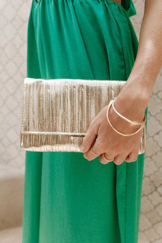 - Natural latex pet mattressGemma Ruched Clutch - Gold