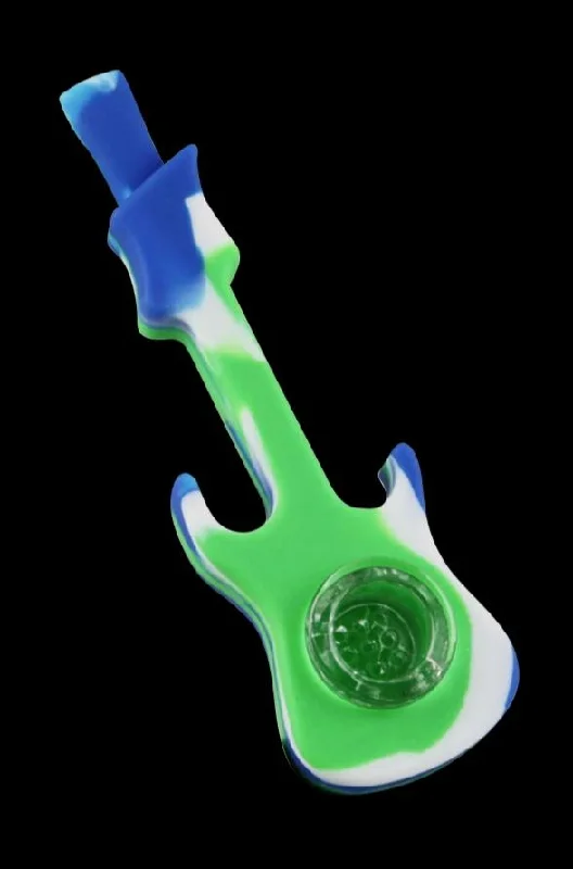 - Dog anti-slip matSilicone Guitar Hand Pipe with Glass Bowl