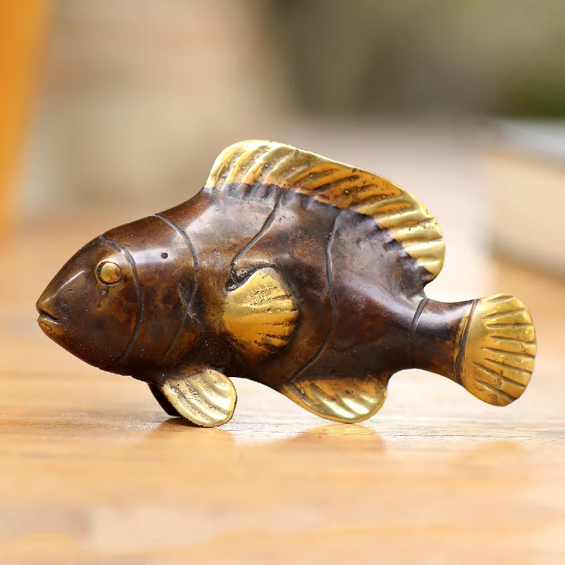 - Organic cotton dog bibsAntique Clownfish Handcrafted Balinese Bronze Clownfish Figurine