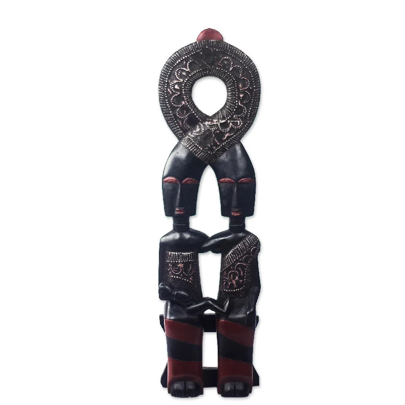  -Splash-proof food bowl AND Anti-choking slow food bowlConnected Lovers Sese Wood and Aluminum Lover Sculpture from Ghana
