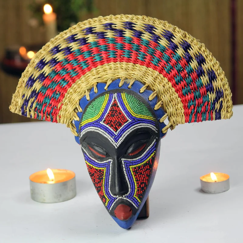 - Winter dog thick down jacketEco Akuchinyere Eco-Friendly African Wood Mask with Raffia from Ghana