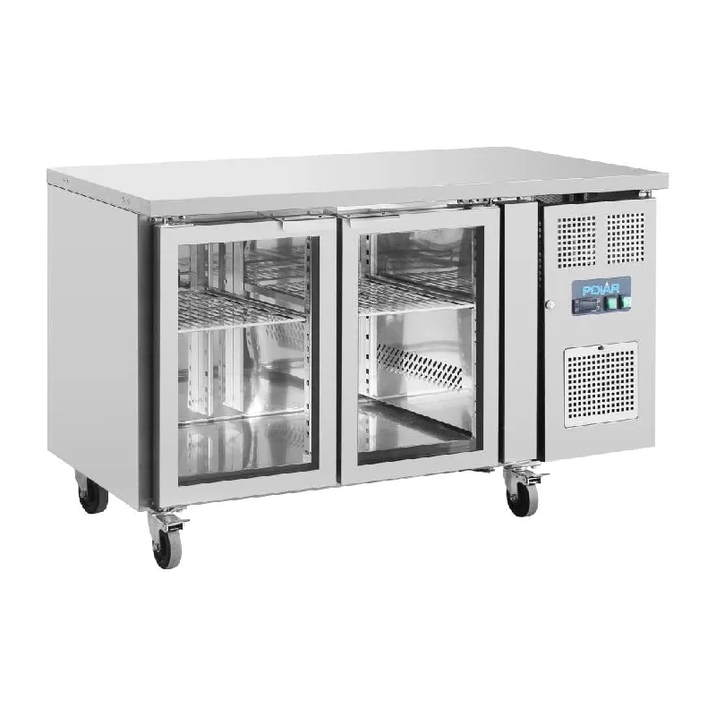  -Splash-proof food bowl AND Anti-choking slow food bowlPolar U-Series Two Glass Door Counter Fridge