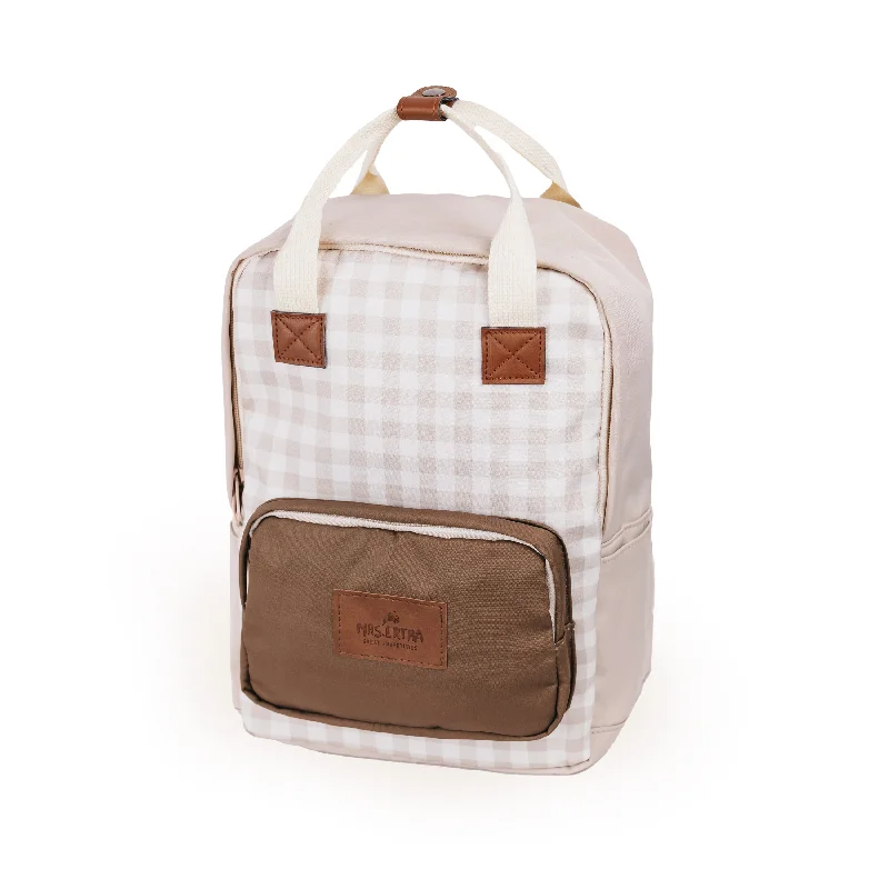 - Foldable and portable cat bagMrs Ertha Backpack | Soft Squares LARGE