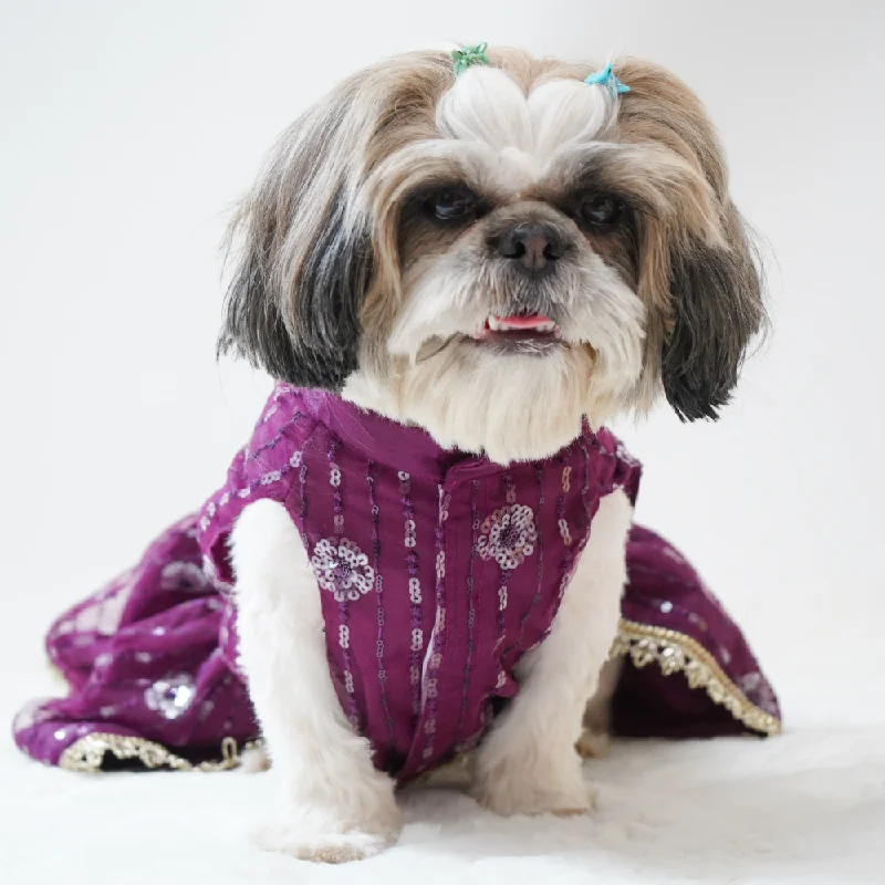 - Pet fence foldable indoorPawgypets Net Lehenga for Dogs (Violet)