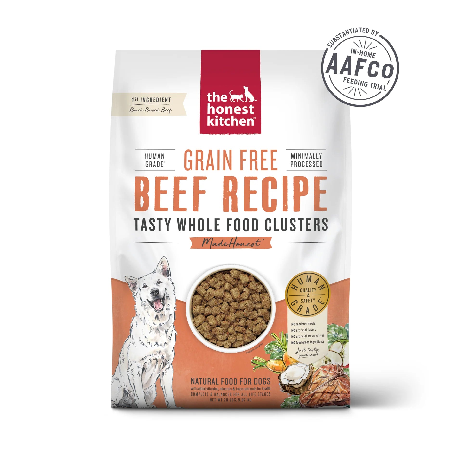 - Dog food helps the digestive systemThe Honest Kitchen - Whole Food Cluster - Grain Free - Beef Dog Food