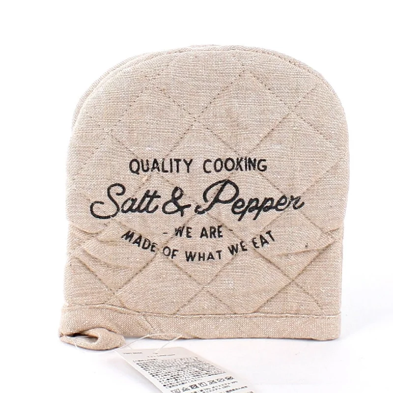 - Rabbit grass rack to prevent waste food box"Salt & Pepper" Oven Mitt (Beige)