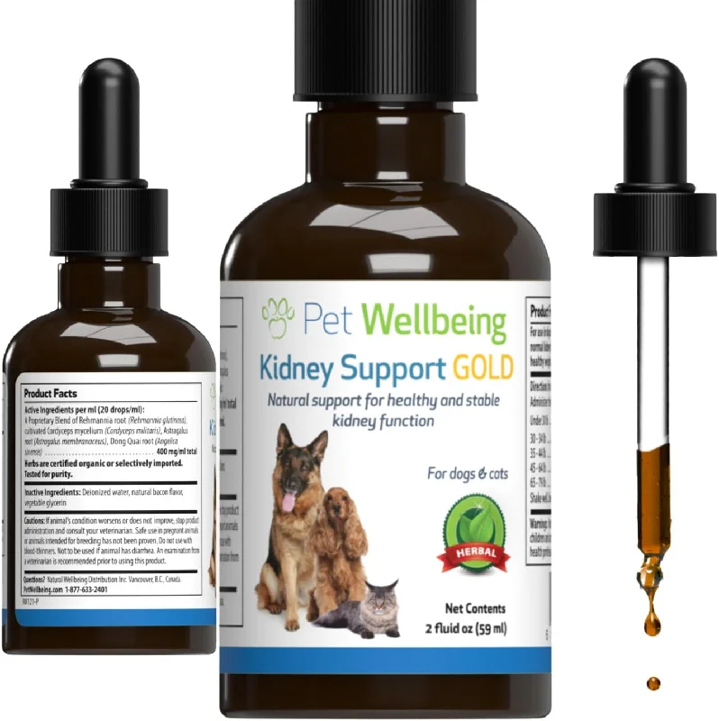    - Cat food for digestive health  Pet Wellbeing Kidney Support Gold for Cat Kidney Function 2 oz.