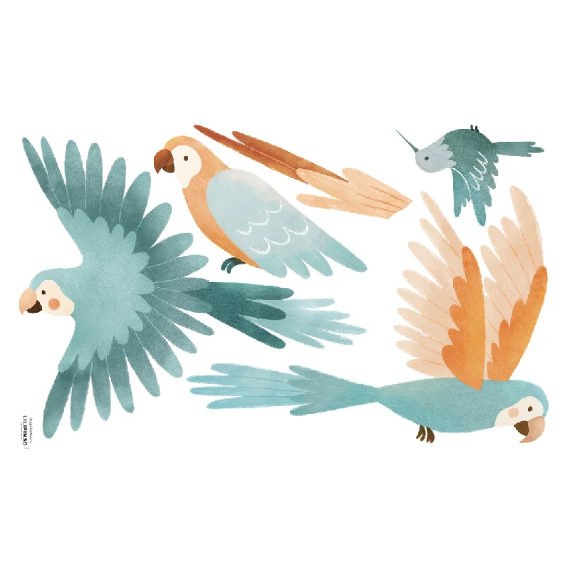 - Natural latex pet mattressYATSUNI Jungle | Wall Decals The Parrots in TUBE