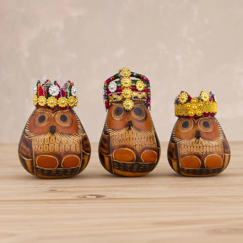- Deodorizing cat litter tofu litterThree Kings Owl Three Kings Gourd Figurines from Peru (Set of 3)