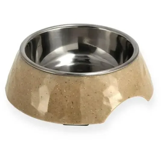  -Splash-proof food bowl AND Anti-choking slow food bowlDogman Matskål Stone - Beige