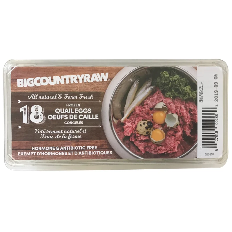    - Hypoallergenic cat food  Big Country Raw Supplement Quail Eggs