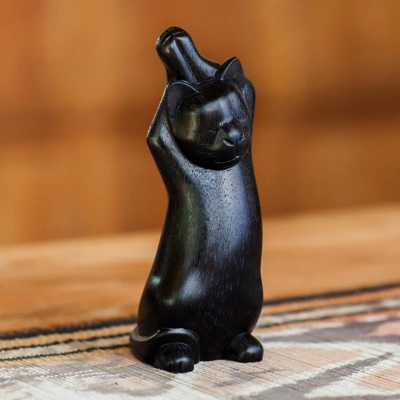 - Pet water dispenser UV sterilization versionBlack Cat Stretch Wood sculpture