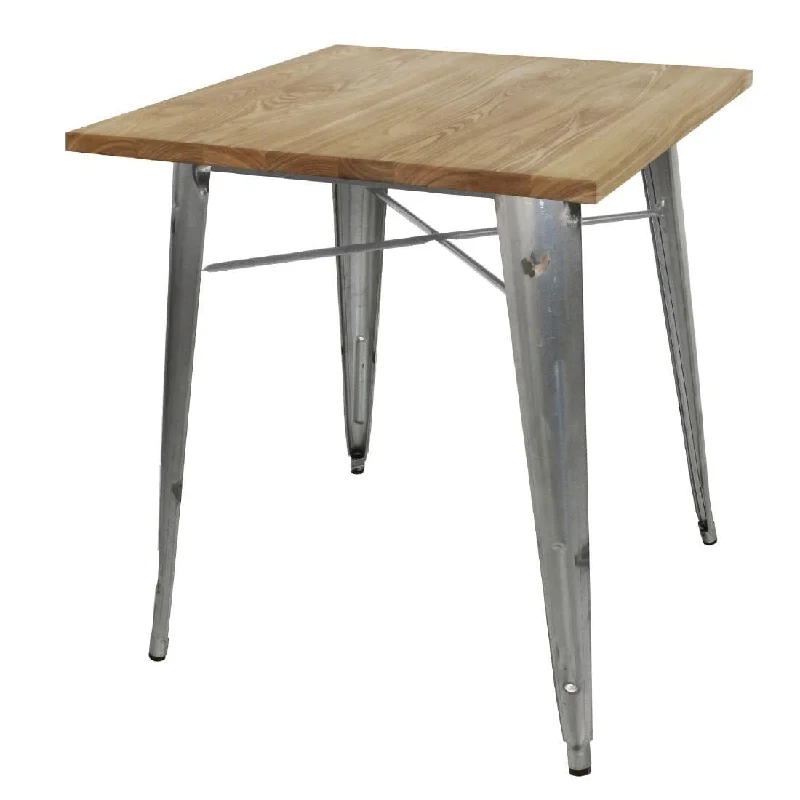 - Cat hair ball removal and hair removal creamBolero Galvanised Square Steel Bistro Table with Wooden Top 700mm - Cat hair ball removal and hair removal creamBolero Galvanised Square Steel Bistro Table with Wooden Top 700mm