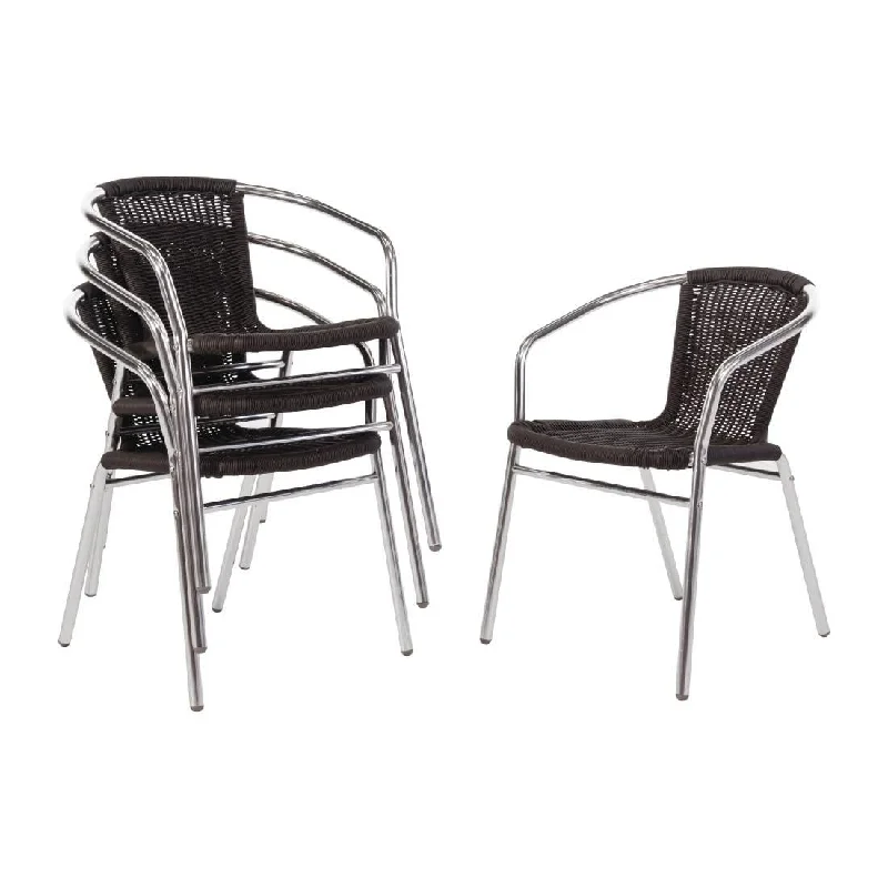Pet ProductsBolero Black Wicker Chair with Aluminium Frame (Pack 4)